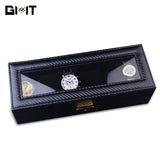 UHRENBOX BLACK CARBON ELEGANCE 6 UHREN