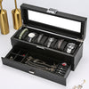 Luxury- Watch -Box -Carbon- Fiber -Case -Casket -Wooden -Display -Box- Watches -Organizer- Black -Watchbox -Store