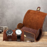 MEN -LEATHER -WATCH- CASE - 2 -OR -3 -COMPARTMENTS - WATCH -STORAGE - Watchbox -Store