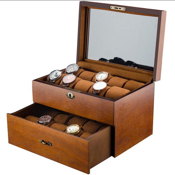 ASH- WOOD -WATCH -BOX -WITH -POCKET -20- WATCHES - Watchbox -Store