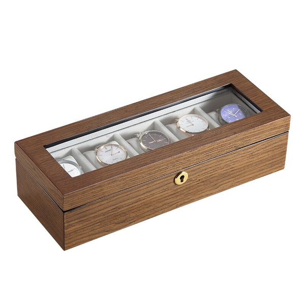 WATCH- BOX -NATURAL- WOOD - 5 -GUIDES - Watchbox -Store