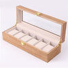 WOODEN- WATCH -BOX- WITH- LOCK- 6 -WATCHES - 6 -SLOTS - Watchbox- Store