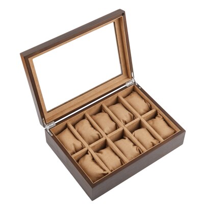 WOODEN -WATCH- BOX- FOR- 10- WATCHES- WITH- LOCK - Watchbox -Store