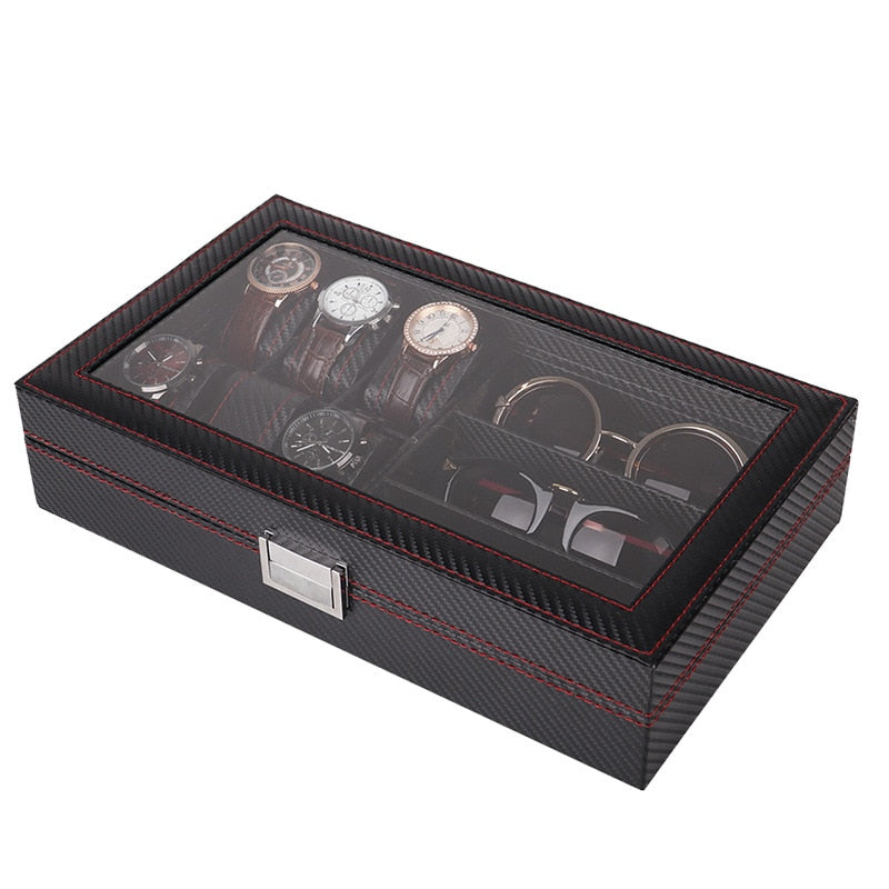 WATCH -BOX & JEWELRY- BOX -MODERN -BROWN - 8- WATCHES - Watchbox -Store ...