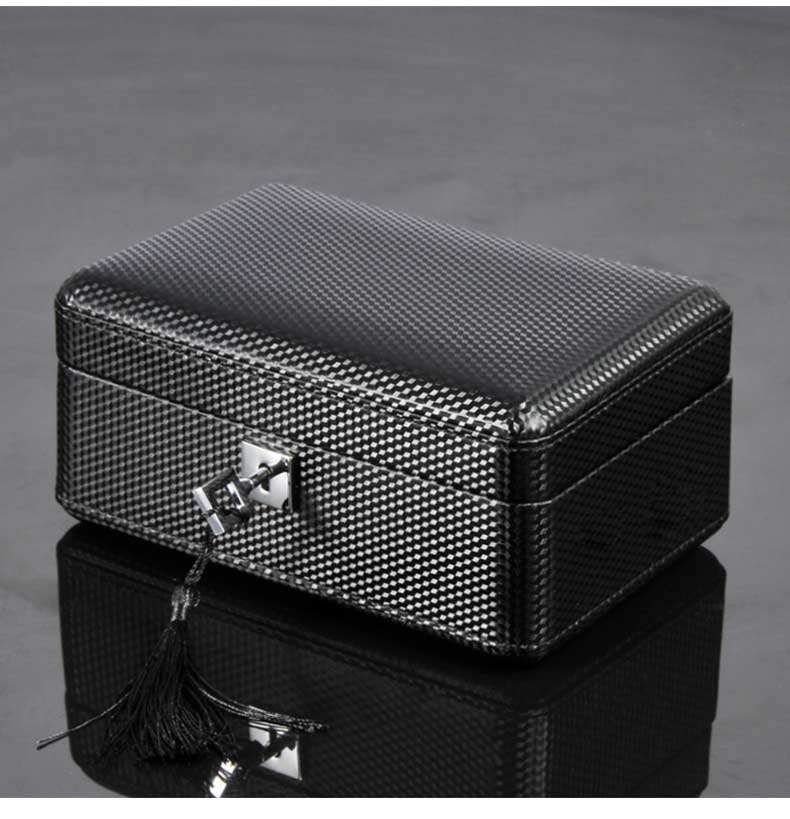 CARBON- FIBER- WATCH -BOX -3 -WATCHES - LOCK - WATCH -STORAGE ...