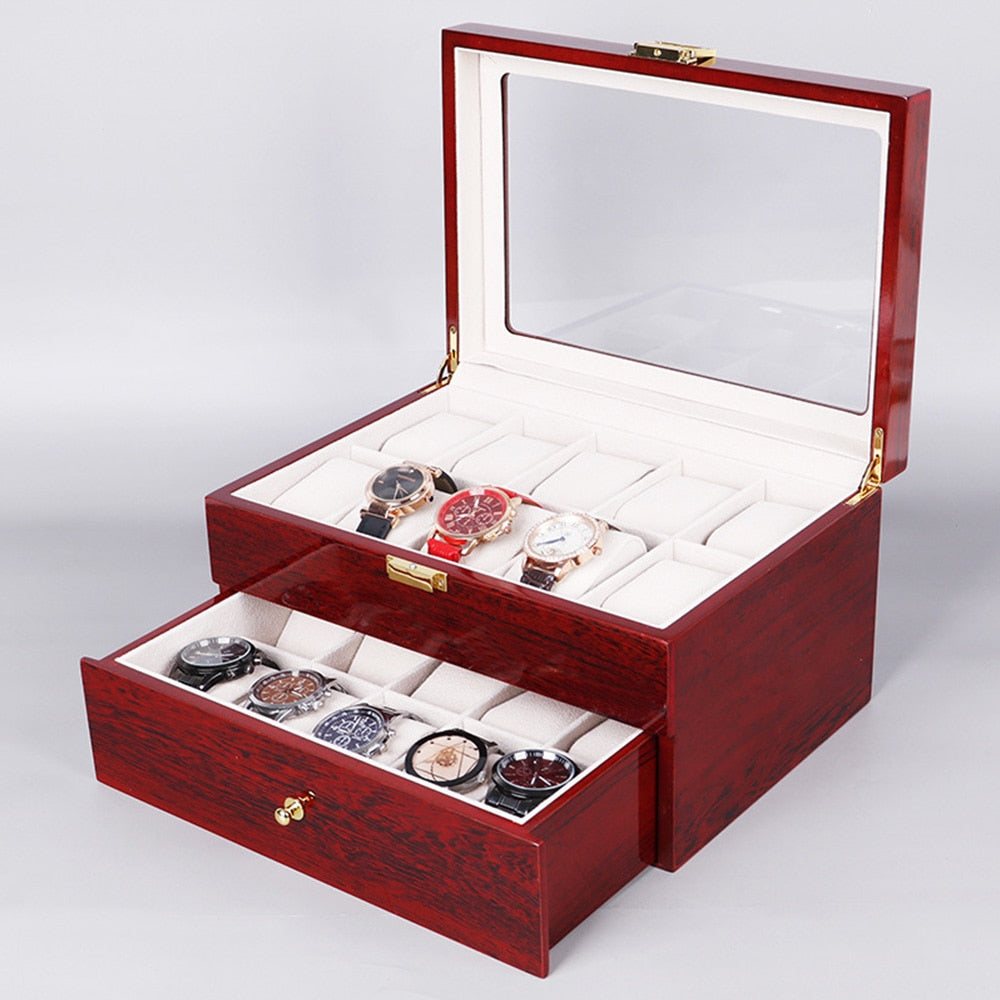 WOODEN -WATCH -BOX -RED - 20- WATCHES - Watchbox -Store – Watchbox Store