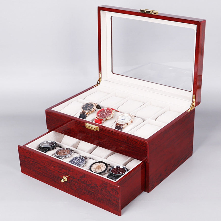 WOODEN -WATCH -BOX -RED - 20- WATCHES - Watchbox -Store – Watchbox Store