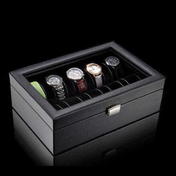 WATCH -BOX- CARBON - 10 -WATCHES - Watchbox -Store