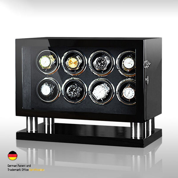 WATCH- WINDER -AUTOMATIC -WATCH -WOOD- LACQUERED -8- WATCHES