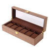 WOODEN -WATCH- BOX -WITH -LOCK -6 -WATCHES - 6 -SLOTS - Watchbox -Store