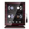 WATCH -WINDER -AUTOMATIC -WATCH -WOOD- LACQUERED -8- WATCHES -LUX - RED -BROWN - Watchbox -Store