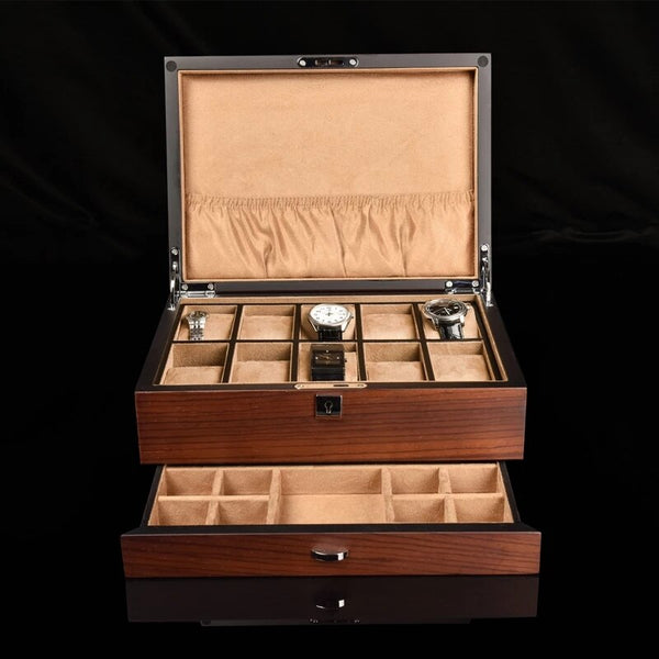 BOX- FOR -WATCHES & JEWELRY- PRECIOUS -WOOD - 10 -WATCHES - Watchbox- Store