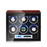 WATCH- WINDER- AUTOMATIC- WATCH- WOOD-LACQUERED -6- WATCHES - Watchbox -Store