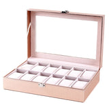 WATCH -BOX -FOR -WOMEN -WOOD -12 -WATCHES - PINK - Watchbox- Store